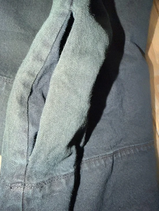 NWT Free People DenimWashed Harlow A Line Mini Dress in Anthracite 2 pockets - Picture 10 of 11